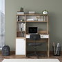 Hanah Home Escritorio de Estudio y Estantería HA126 - 4117 Nogal y Blanco